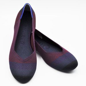 Rothy's Blackberry Captoe Purple Ombre Ballet Round Toe Flats, Size 9.5